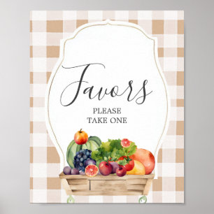 Locally Grown Veggies Farmer Baby Shower Favors Poster
