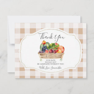 Locally Grown Veggies Farmer Market Baby Shower Thank You Card