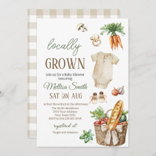Locally Grown Veggies Farmers Market Baby Shower Invitation