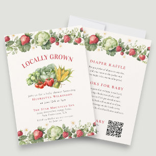 Locally Grown Watercolor Garden Baby Shower Invitation