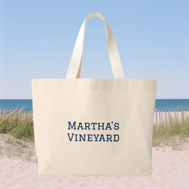 Location Name Summer Vacation   Large Tote Bag (Summer Vacation location name beach bag)