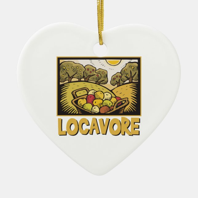 Locavore Slow Food Ceramic Ornament (Front)