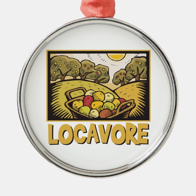 Locavore Slow Food Metal Tree Decoration (Front)