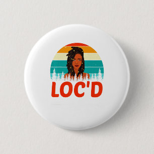 Locd Af Black Pride History Month Black Afro Gir T 6 Cm Round Badge