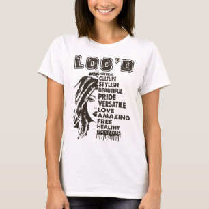 Loc'd Hair Black Queen Black History Month Afro Wo T-Shirt