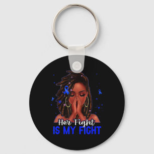 Loc'd Hair Black Woman Her Fight Is My Fight Diabe Key Ring
