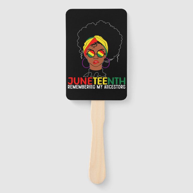 Loc'd Hair Black Woman Remebering My Ancestors Hand Fan (Front)