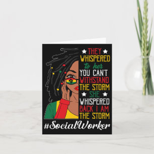 Loc'd Hair Black Women Social Worker Juneteenth Card