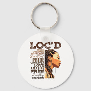 Loc'd Hair Pride Black Queen Afro Woman Girl Dread Key Ring