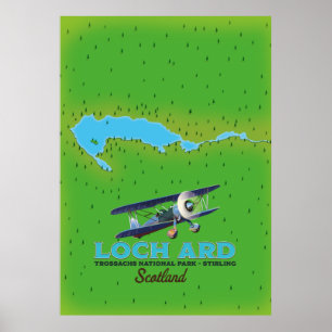 Loch Ard Trossachs National Park, Stirling map Poster