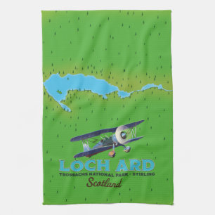 Loch Ard Trossachs National Park, Stirling map Tea Towel