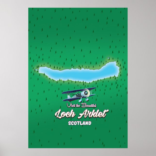 loch Arklet map Scotland vintage map Poster (Front)