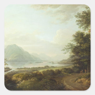 Loch Awe, Argyllshire, c.1780-1800 (oil on canvas) Square Sticker