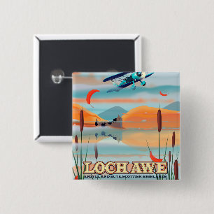 Loch Awe Scotland travel poster 15 Cm Square Badge