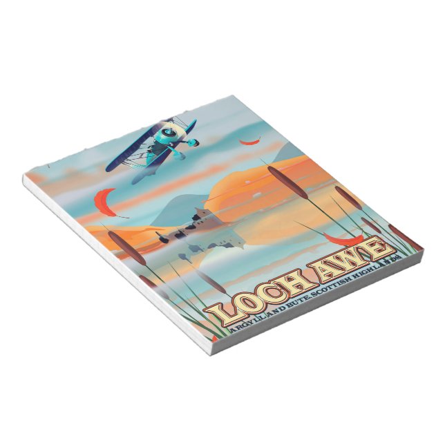 Loch Awe Scotland travel poster Notepad (Angled)
