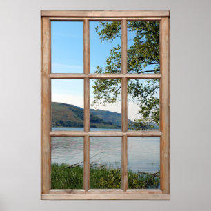 Loch in Scotland from a Window Poster