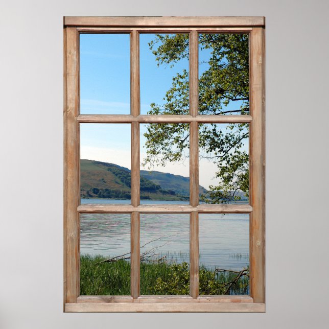 Loch in Scotland from a Window Poster (Front)