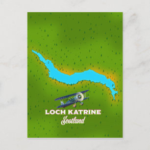 Loch katrine scotland travel poster postcard