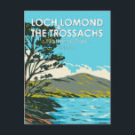 Loch Lomond and the Trossachs National Park Postcard<br><div class="desc">Loch Lomond and the Trossachs National Park vector artwork design. It is in Scotland centred on Loch Lomond and the hills and glens of the Trossachs,  along with several other ranges of hills.</div>