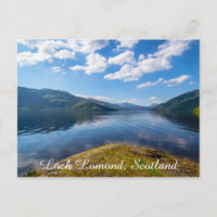 Loch Lomond, Scotland, nature postcard.