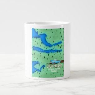 Loch Morar Lochaber Highland Scotland map Large Coffee Mug