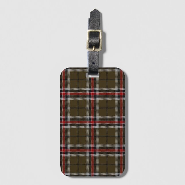 Loch Ness District Tartan Plaid Luggage Tag (Front Vertical)