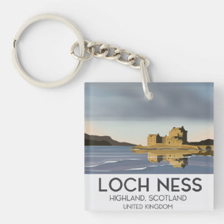 Loch Ness, Highlands, Scotland travel poster Key Ring
