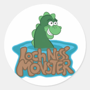 Loch Ness Monster Cartoon Classic Round Sticker