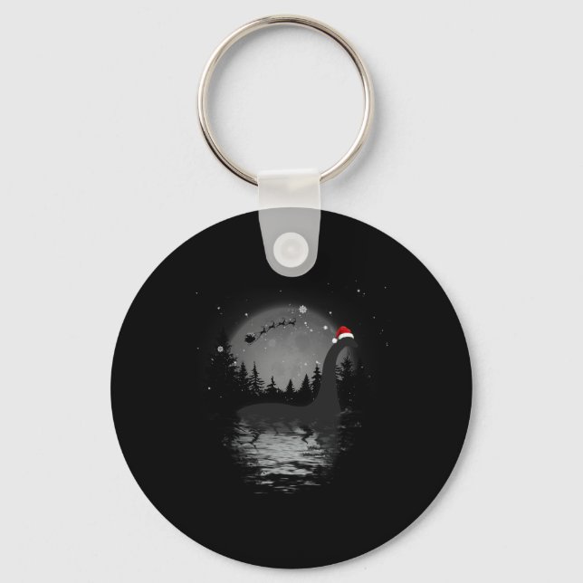 Loch Ness Monster Christmas Full Moon Nessie Xmas  Key Ring (Front)