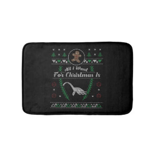 Loch Ness Monster Christmas Ugly Shirt Bath Mat