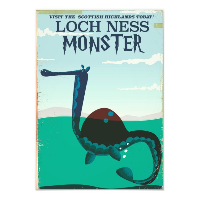Loch Ness Monster funny travel poster (Front)