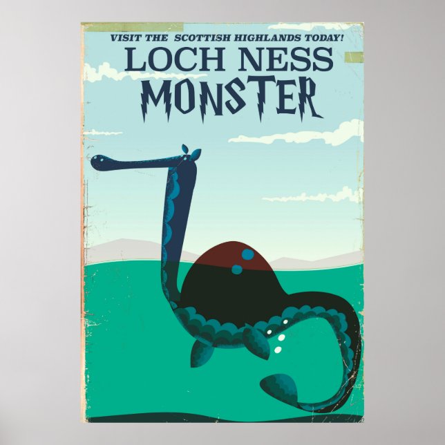 Loch Ness Monster funny travel poster (Front)