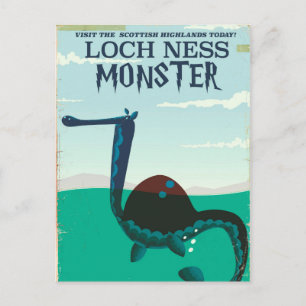 Loch Ness Monster funny travel poster Postcard