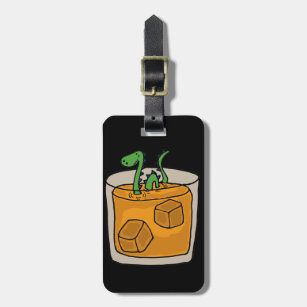 Loch Ness Monster in Scotch Whiskey Glass Luggage Tag