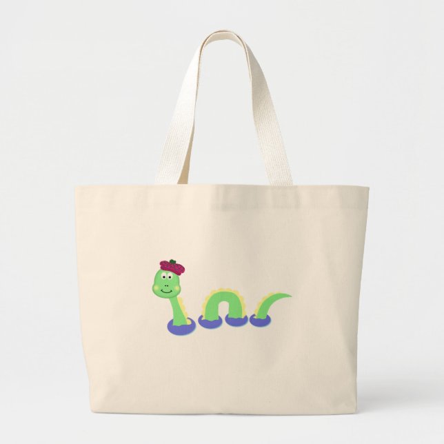 Loch Ness Monster Large Tote Bag (Front)