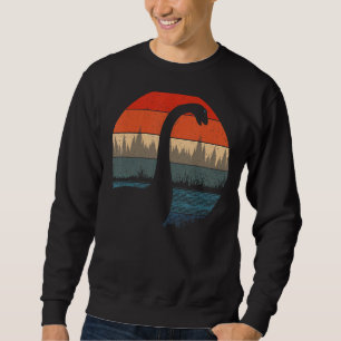 Loch Ness Monster Nessie Retro Sunset & Trees Cryp Sweatshirt