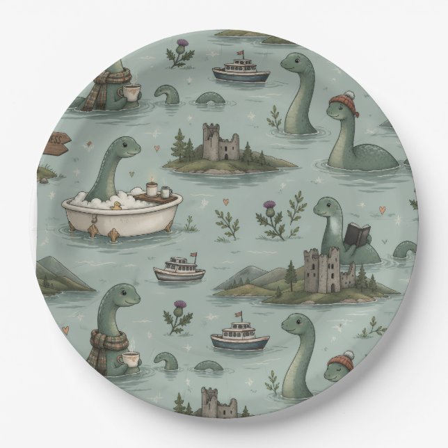 Loch Ness Monster  Paper Plate (Front)