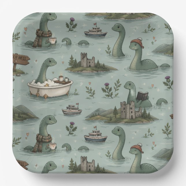 Loch Ness Monster  Paper Plate (Front)