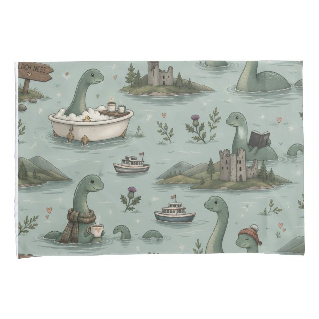 Loch Ness Monster  Pillowcase (Front-Right)
