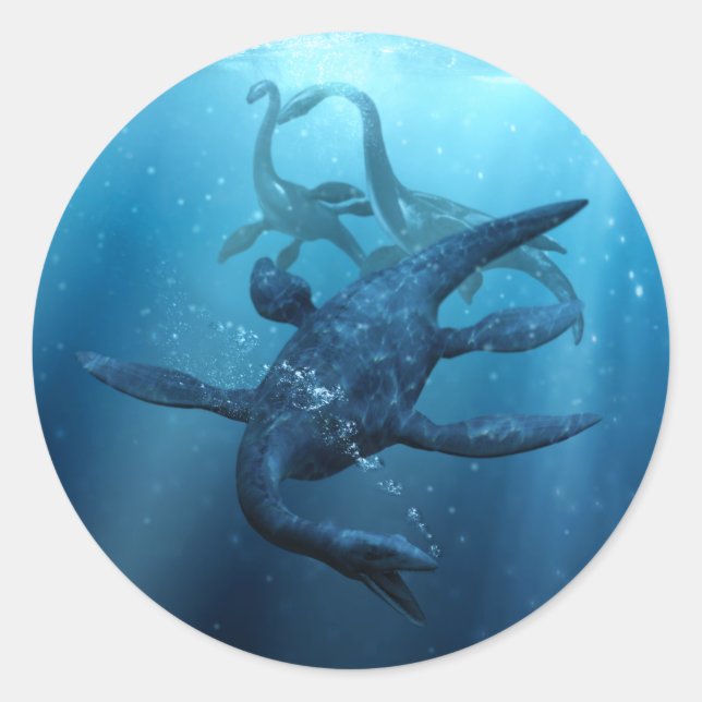 Loch Ness Monster Round Sticker (Front)