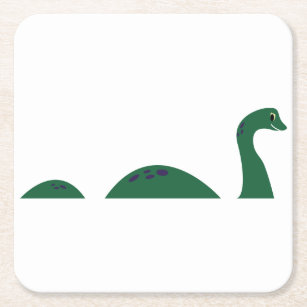 Loch Ness Monster Square Paper Coaster