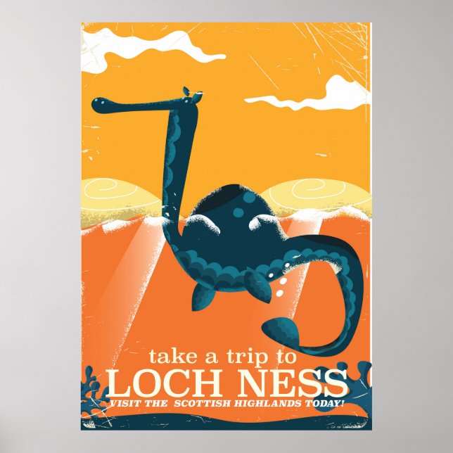 Loch Ness Scotland highlands vintage monster Poster (Front)
