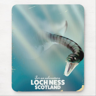 Loch Ness Scotland monster vintage travel poster Mouse Pad