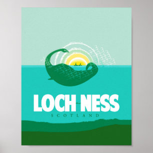 Loch Ness, Scotland travel poster
