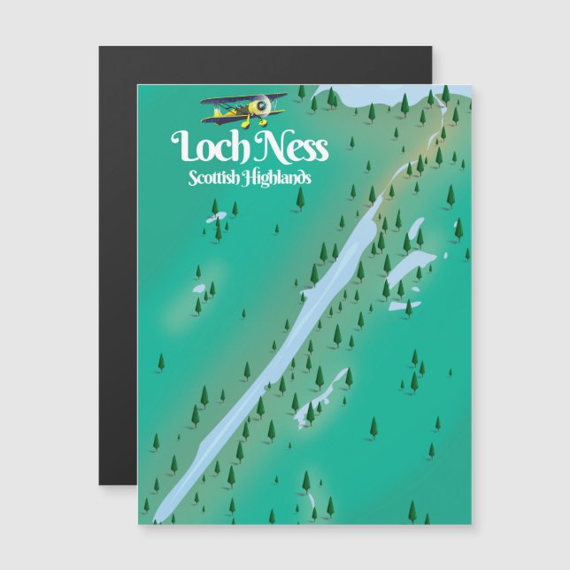 Loch Ness Scottish Highlands travel map (Front/Back)
