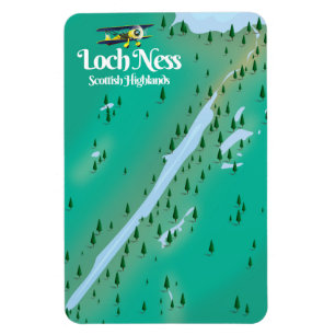 Loch Ness Scottish Highlands travel map Magnet