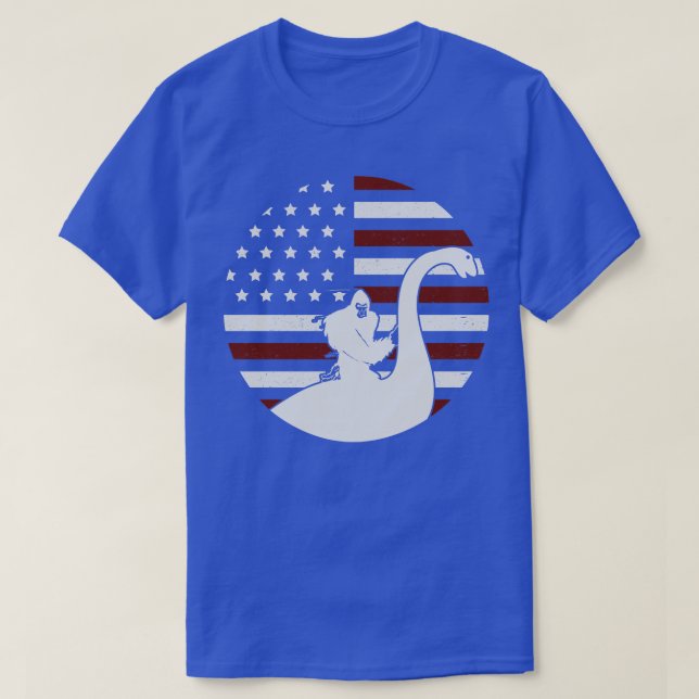 Loch Ness Usa Flag T-Shirt (Design Front)