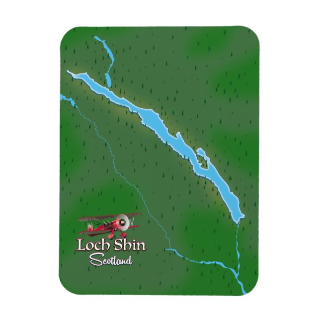 Loch Shin Scotland map Magnet (Vertical)