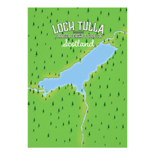 Loch Tulla Scotland Travel poster Map