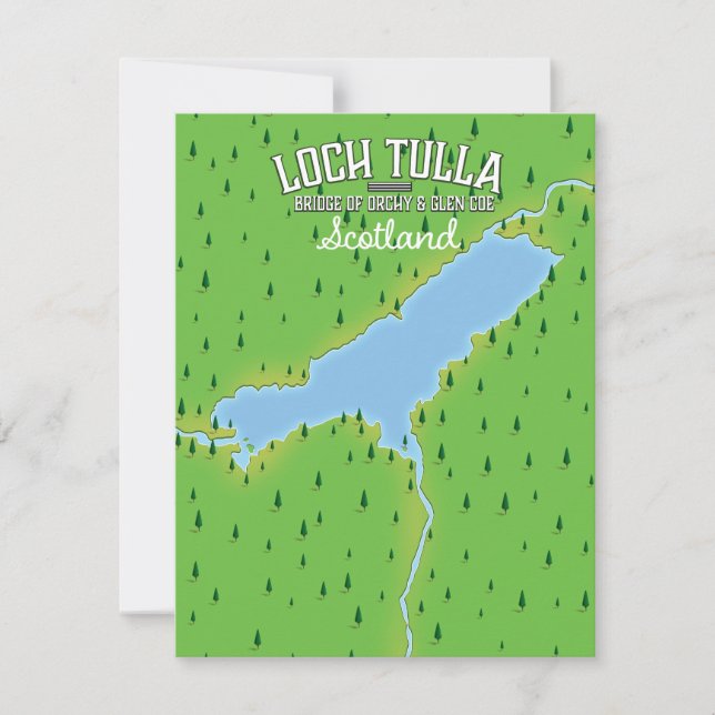 Loch Tulla Scotland Travel poster Map (Front)